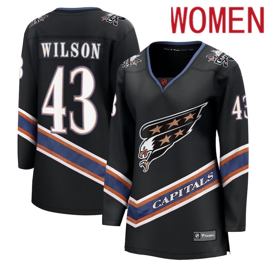 Women Washington Capitals #43 Tom Wilson Fanatics Branded Black Special Edition Breakaway Player NHL Jersey